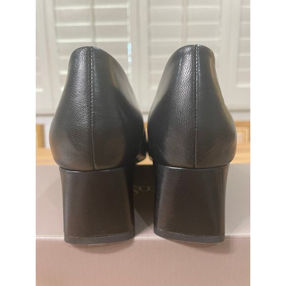 Franco Sarto Racer Pump Black Leather Size 8 Wide NIB Timeless Dressy Shoes - Picture 10 of 14